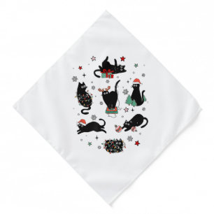 Christmas Black Cats Bandana