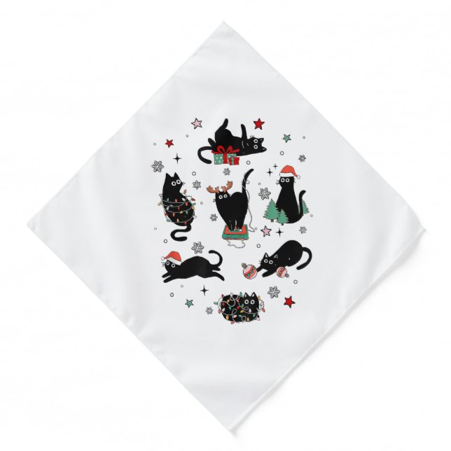 Christmas Black Cats Bandana (Front)