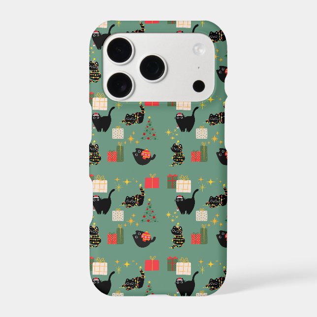  Christmas Black Cats iPhone Case (Back)