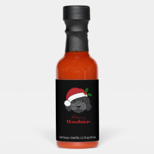 Christmas Black Cockapoo, Cavapoo, Cavoodle, Merry Hot Sauces