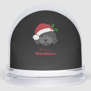 Christmas Black Cockapoo, Cavapoo, Cavoodle, Merry Snow Globe