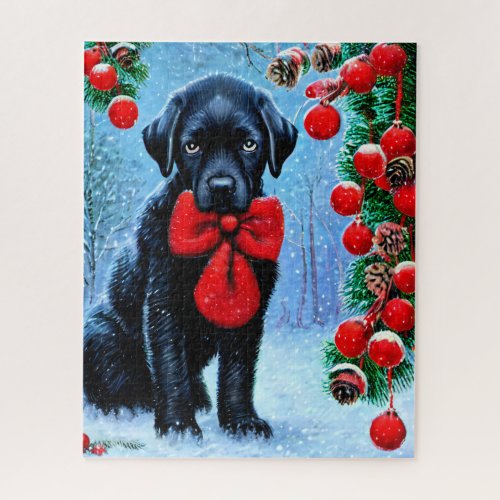 Christmas Black Dog Puzzle