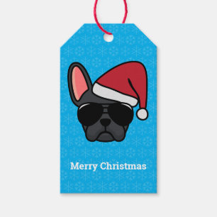 Christmas Black French Bulldog Gift Tags