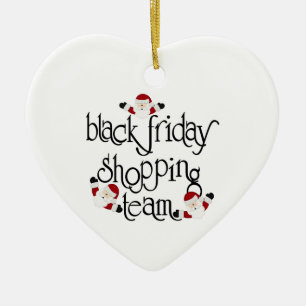 Christmas Black Friday shopping Team Ceramic Ornament