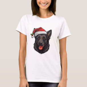 Christmas Black German Shepherd T-shirt
