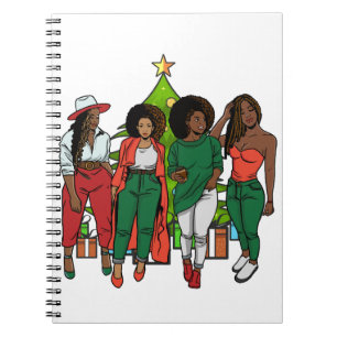 Christmas Black Girl Magic Melanin Women Sista Fun Notebook