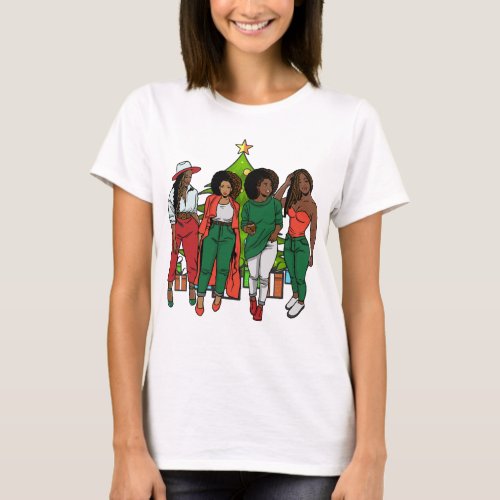 Christmas Black Girl Magic Melanin Women Sista Fun T_Shirt