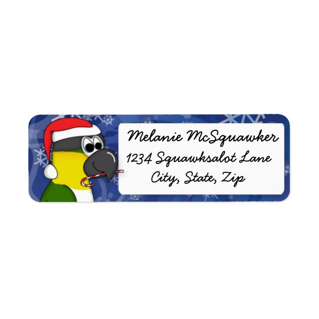 Christmas Black Headed Caique Label (Front)