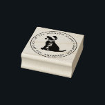 Christmas Black Lab Custom Round Return Address Rubber Stamp<br><div class="desc">The perfect addition to your holiday mail! Christmas Black Lab Custom Round Return Address stamper features the Festive Christmas Black Lab Holiday Dog dressed in santa hat and striped scarf holding christmas ornament in its mouth, round typography, and a circle border. A classic design with a modern twist! Add your...</div>