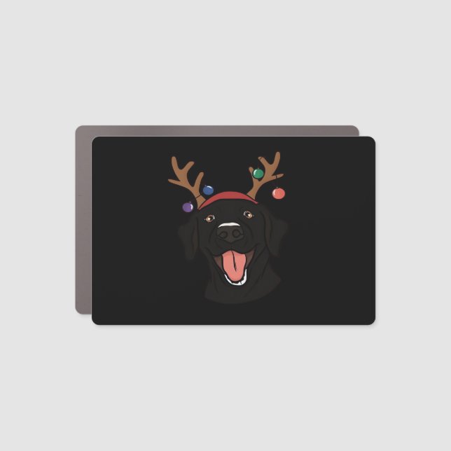 Christmas Black Lab Essential T-Shirt Car Magnet (Front)