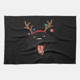Christmas Black Lab Essential T-Shirt Kitchen Towel