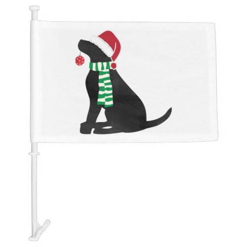 Christmas Black Lab Holiday Dog  Car Flag