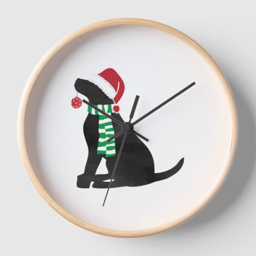 Christmas Black Lab Holiday Dog  Clock
