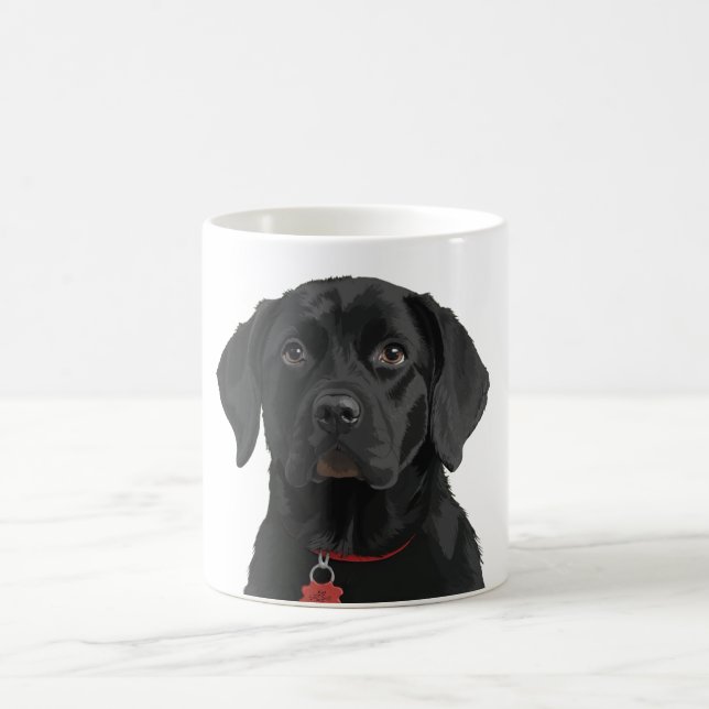  Christmas Black Lab Holiday Dog  Coffee Mug (Center)