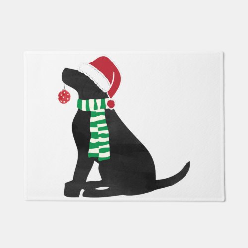 Christmas Black Lab Holiday Dog  Doormat