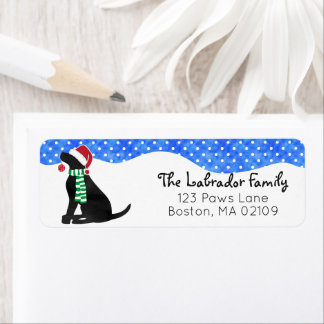 Christmas Black Lab Holiday Dog Label