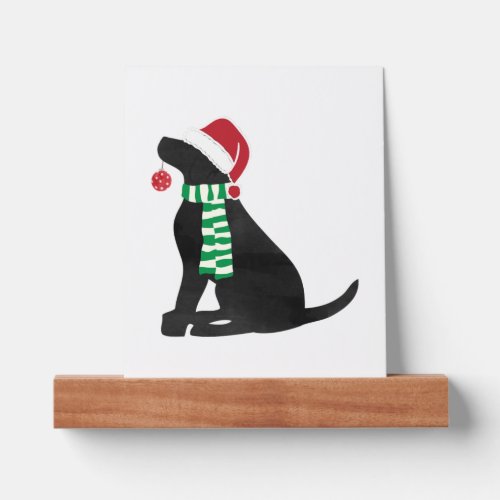 Christmas Black Lab Holiday Dog  Picture Ledge