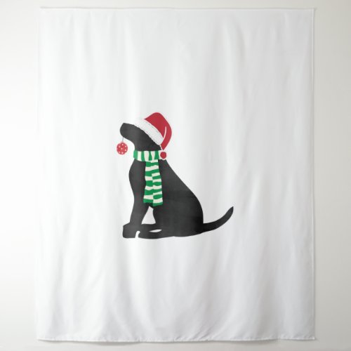 Christmas Black Lab Holiday Dog  Tapestry