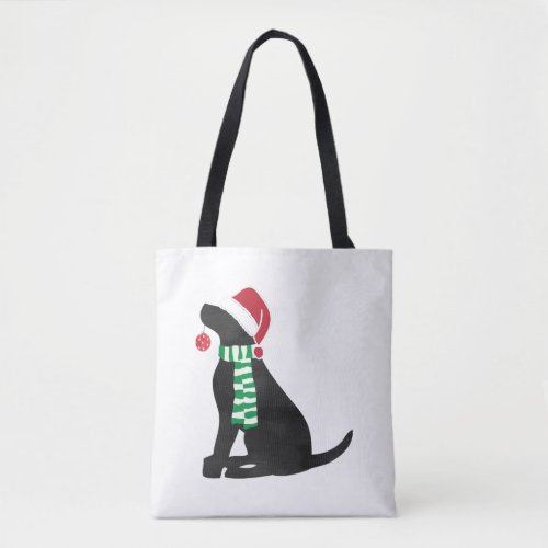 Christmas Black Lab Holiday Dog  Tote Bag