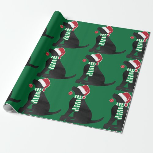 Christmas Black Lab Holiday Dog Wrapping Paper