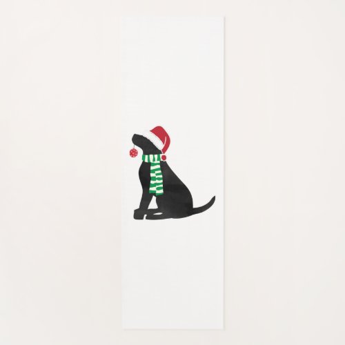 Christmas Black Lab Holiday Dog  Yoga Mat