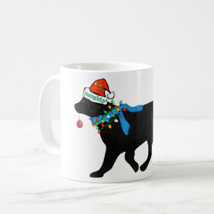 Christmas Black Lab Naughty but Nice Holiday Coffee Mug