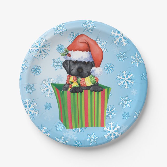 Christmas Black Lab Paper Plates (Front)