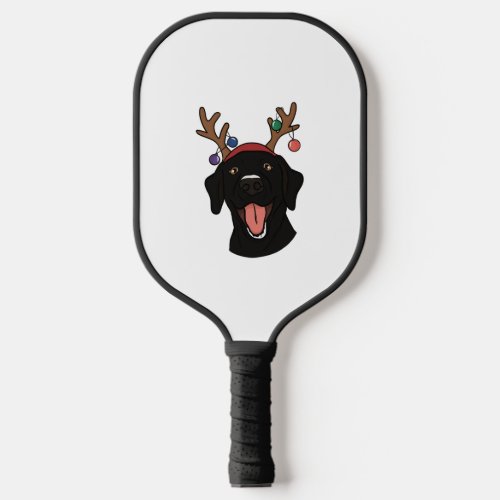 Christmas Black Lab   Pickleball Paddle