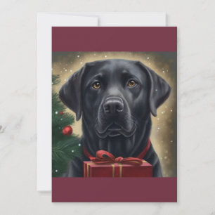 Christmas Black Labrador , Dog lover gift T-Shi Holiday Card