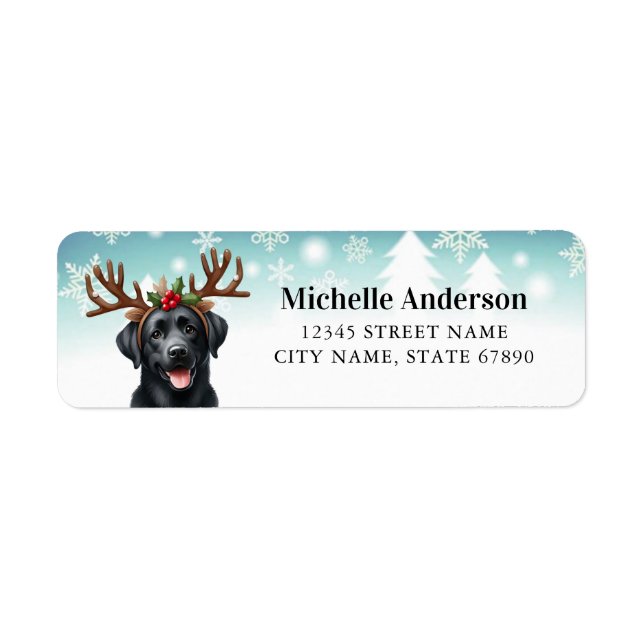 Christmas Black Labrador Retriever Address Labels (Front)