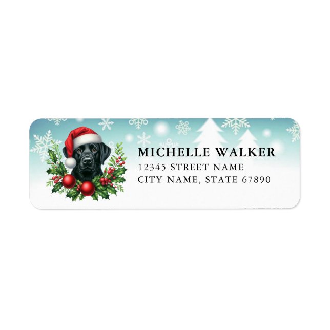 Christmas Black Labrador Retriever Address Labels (Front)