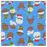 christmas black mrs claus african santa elf bear  fabric
