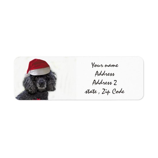 Christmas black Poodle Address Labels