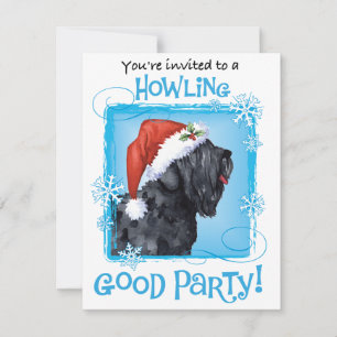 Christmas Black Russian Terrier Holiday Invitation