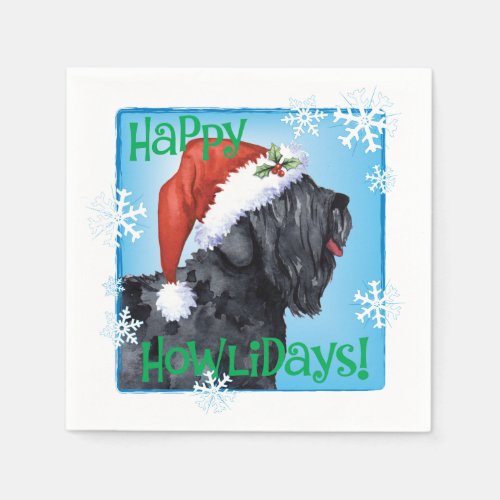 Christmas Black Russian Terrier Napkins
