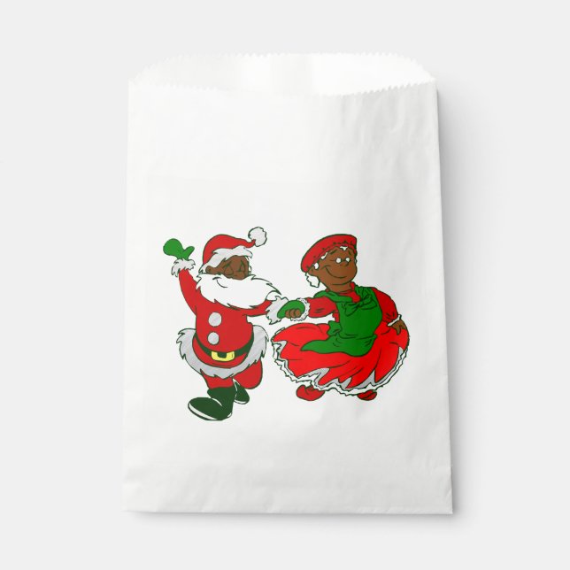 christmas black santa claus wife favor bag (Front)