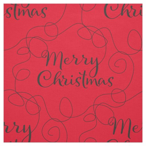 CHRISTMAS black seamless pattern with LINES Fabric