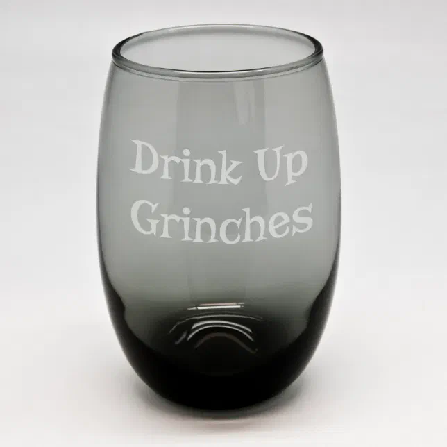 Personalized Large 15 Ounce Stemless Wine Glasses with Greek Designs