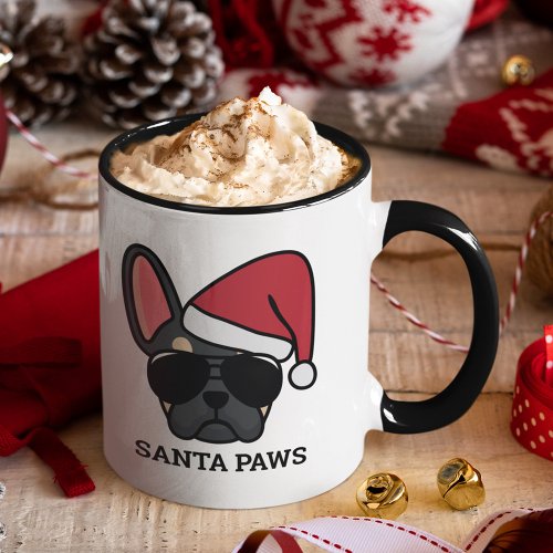 Christmas Black Tan French Bulldog Mug