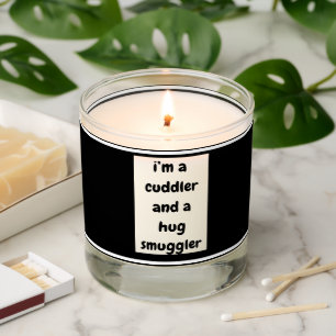 Christmas Black White I love hugs cuddling Scented Candle
