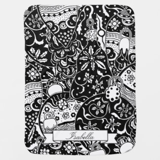 Christmas Black & White Pattern  Baby Blanket