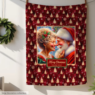 Christmas Blanket Gift Cozy Vintage Santa Claus