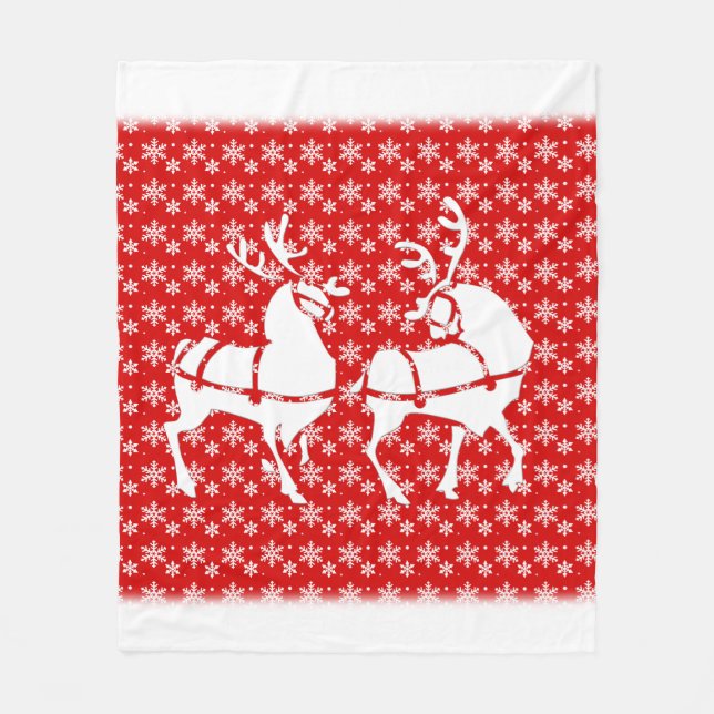 Christmas Blanket Holiday Snowflake Fleece Blanket (Front)