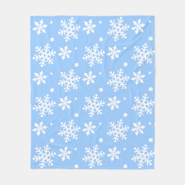 Christmas Blanket Holiday Snowflake Fleece Blanket (Front)