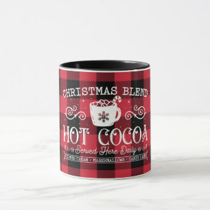 Christmas Blend Hot Cocoa Red Buffalo Check Mug