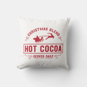 Christmas Blend Hot Cocoa Served Daily Throw Pillow