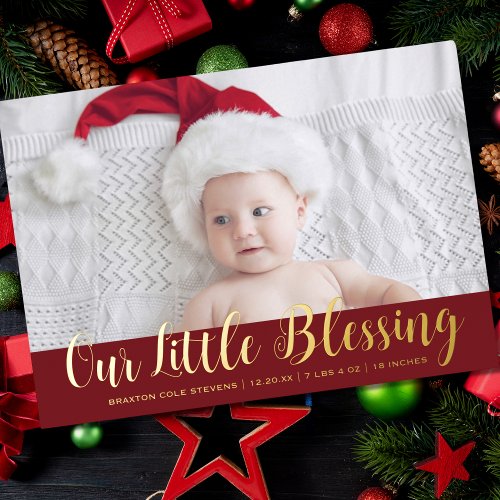 Christmas Blessing Baby Holiday Birth Announcement