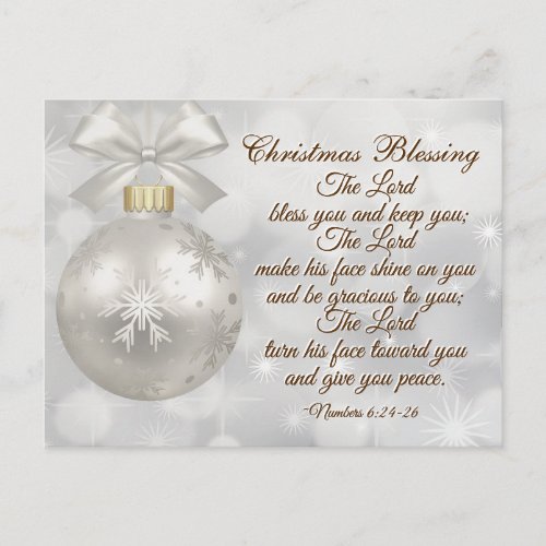 Christmas Blessing Bible Verse Numbers 6 24_26 Postcard