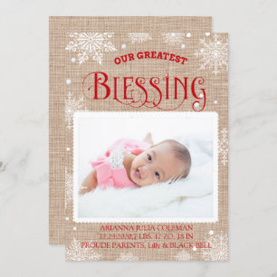 Christmas Blessing Birth Announcement