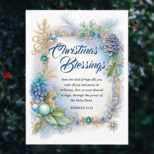 Christmas Blessing Decorative KJV Scripture Holiday Postcard